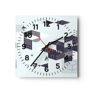 Reloj de pared - Reloj de vidrio - Las matemáticas en el alma - 30x30 cm