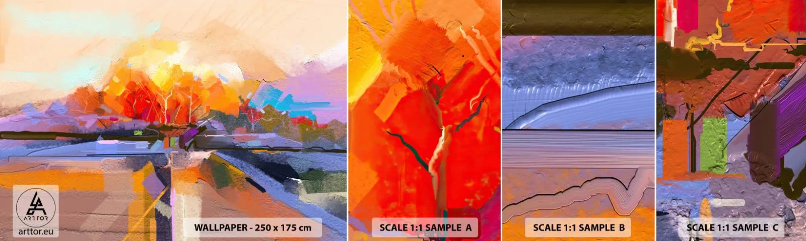 Muestra de fotomural autoadhesivo Deluxe Sticker - Llegó el otoño - Paisaje, Pedazo, Naturaleza - 100x30 cm