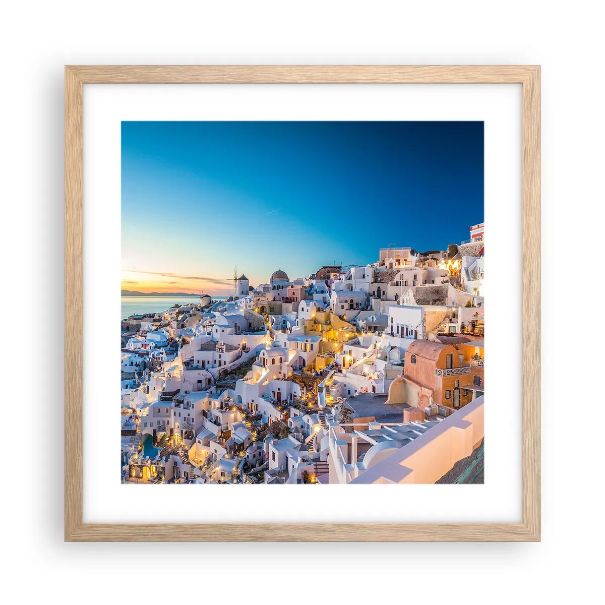 Póster en marco roble claro - La esencia de lo griego - 40x40 cm