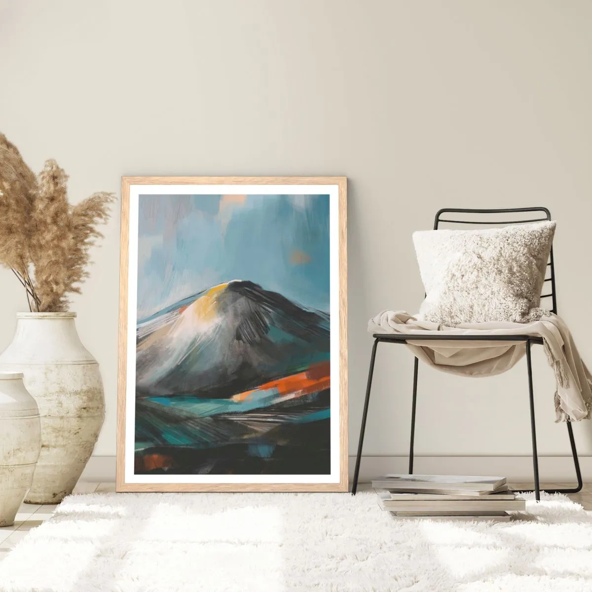 Póster en marco roble claro - Crudo y bello - 61x91 cm