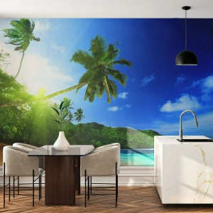 Fotomural personalizado Standard Eco - Un suave toque tropical - Paisaje, Océano, Playa
