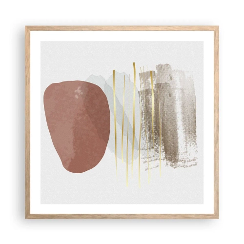 Póster en marco roble claro - Una columnata abstracta - 60x60 cm