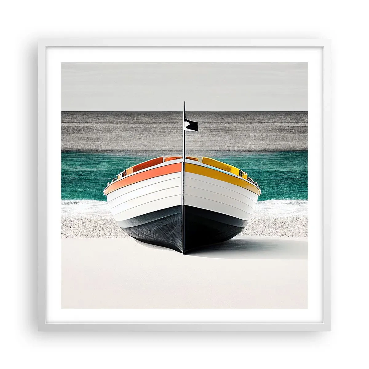 Póster en marco blanco - En su lugar exacto - 60x60 cm