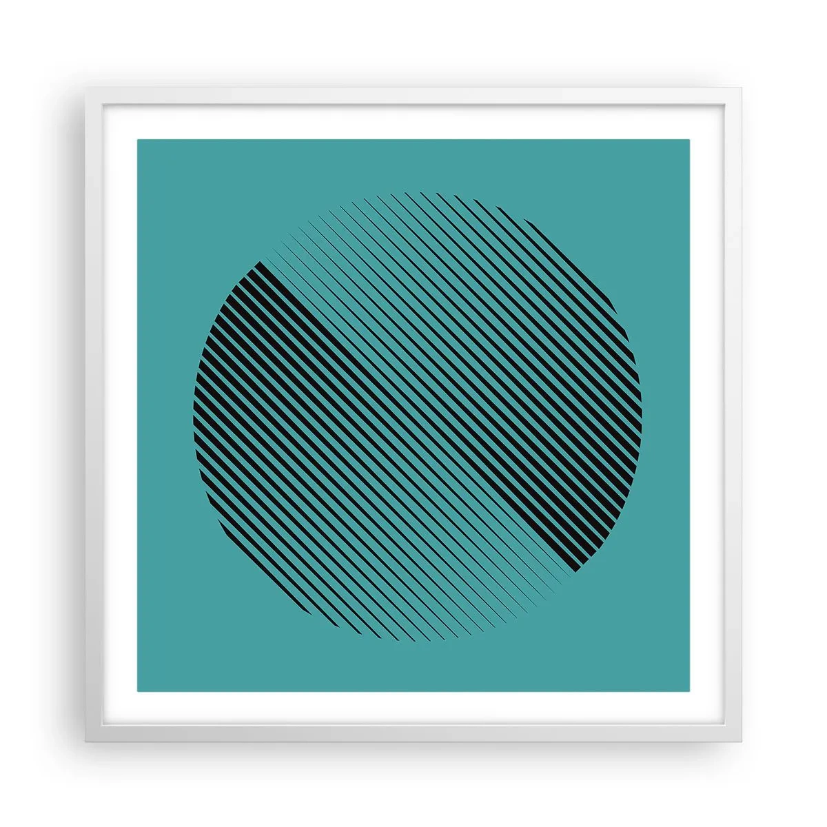 Póster en marco blanco - El círculo: una variación geométrica - 60x60 cm