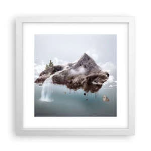 Póster en marco blanco - Isla surrealista - 30x30 cm