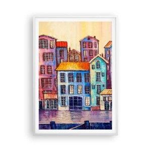 Póster en marco blanco - Una ciudad como un cuento de hadas - 70x100 cm