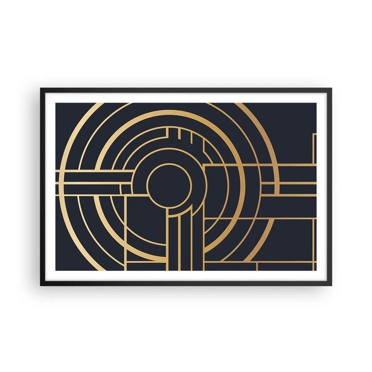 Póster en marco negro - Giro de los elementos - 91x61 cm