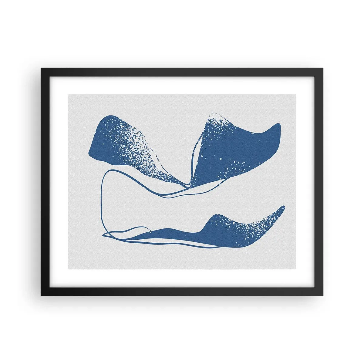 Póster en marco negro - Abstracción con alas - 50x40 cm