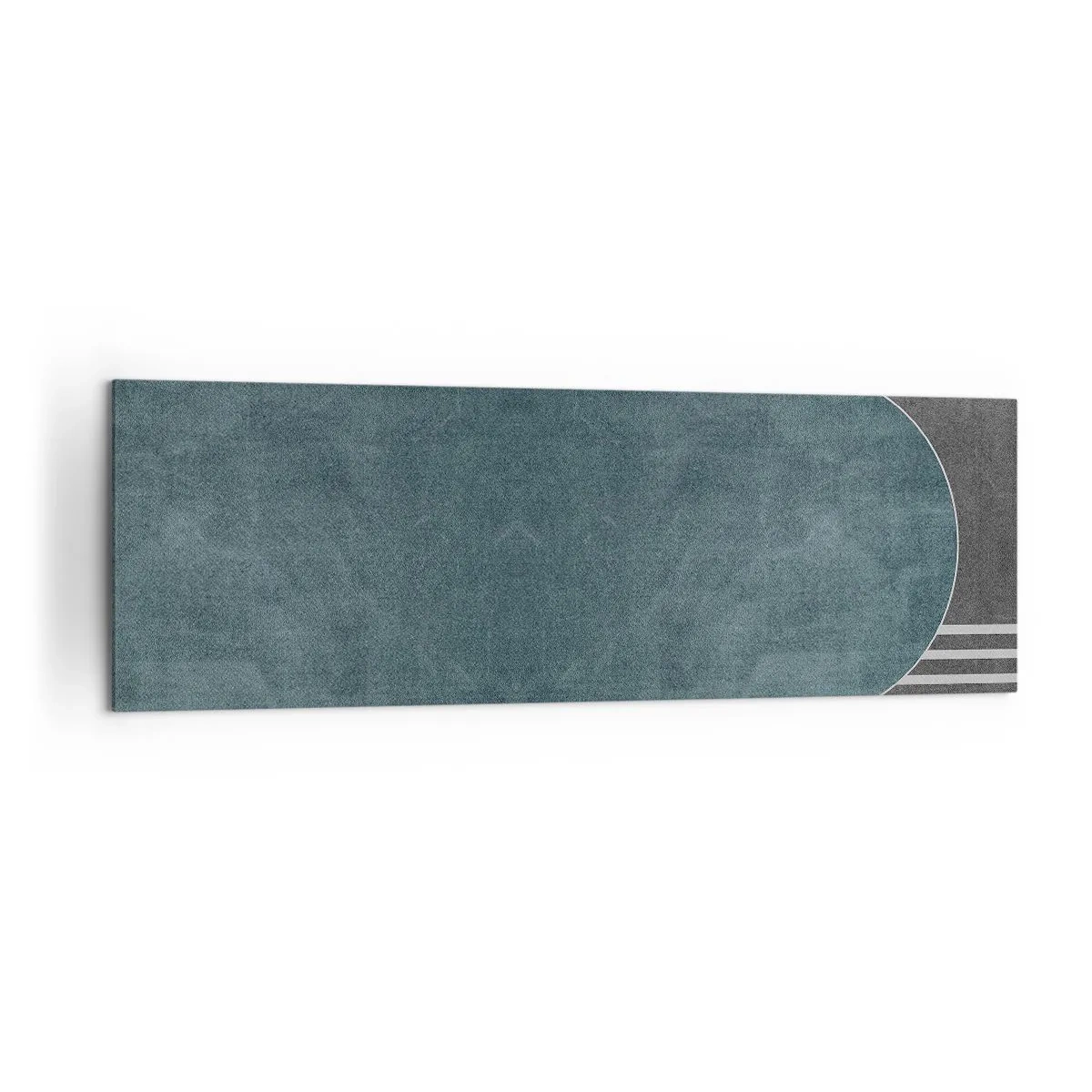 Cuadro sobre lienzo - Impresión de Imagen - Abstracción geométrica en tonos grises y verdes. - 160x50cm - Composición horizontal - Decoración de pared moderna para salón y dormitorio ARTTOR