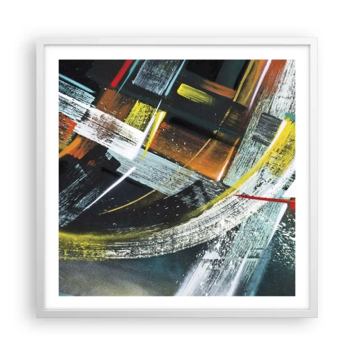 Póster en marco blanco - La energía del movimiento - 60x60 cm