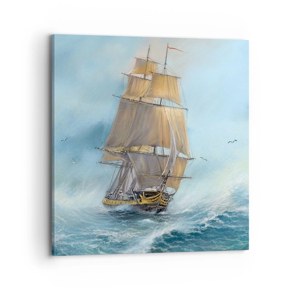 Cuadro sobre lienzo - Impresión de Imagen - Surcando las olas - 70x70 cm