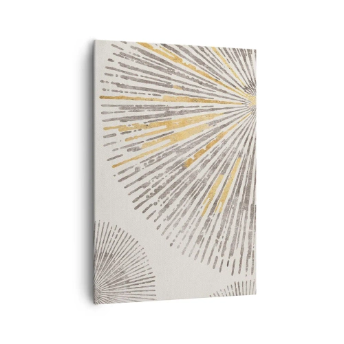 Cuadro sobre lienzo - Impresión de Imagen - Patrón abstracto en forma de rayo - 70x100cm - Belleza lineal - Decoración de pared moderna para salón y dormitorio ARTTOR