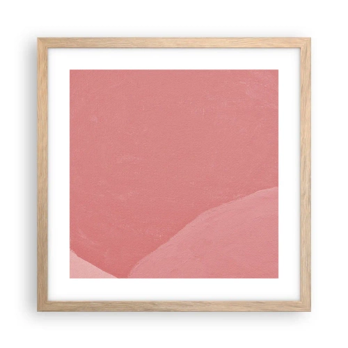 Póster en marco roble claro - Composición orgánica en rosa - 40x40 cm