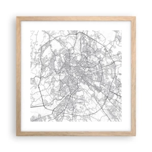 Póster en marco roble claro - El círculo romano - 40x40 cm