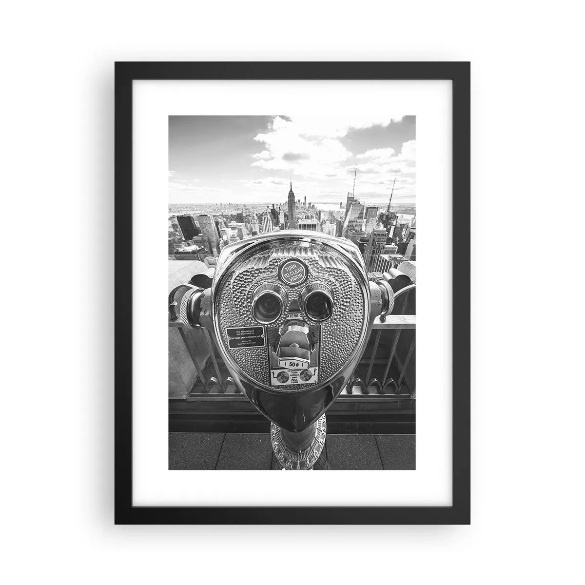 Póster en marco negro - Sobre la ciudad - 30x40 cm