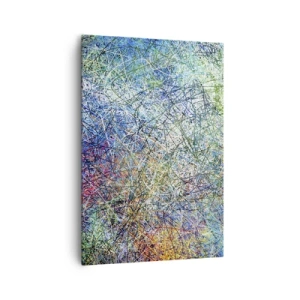 Cuadro sobre lienzo - Impresión de Imagen - Composición abstracta con líneas y texturas multicolores. - 70x100cm - No es tan fácil - Decoración de pared moderna para salón y dormitorio ARTTOR