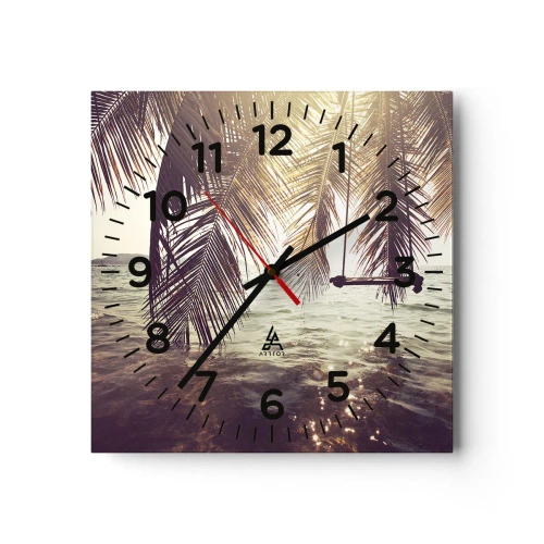 Reloj de pared - Reloj de vidrio - Columpiar la imaginación - 30x30 cm