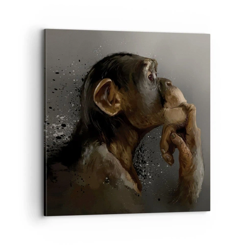 Cuadro sobre lienzo - Impresión de Imagen - La evolución del pensador - 70x70 cm