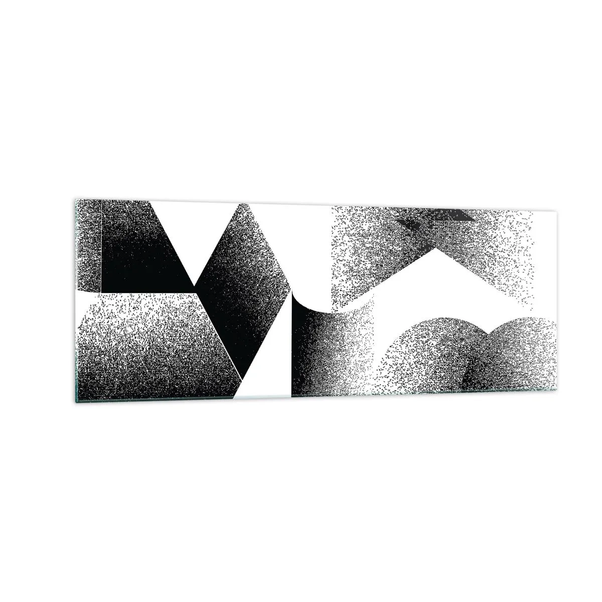 Cuadro sobre vidrio - Impresiones sobre Vidrio - Geometría compuesta por ángulos y formas ovaladas. - 140x50cm - Ángulos y óvalos - Decoración de pared moderna para salón y dormitorio ARTTOR