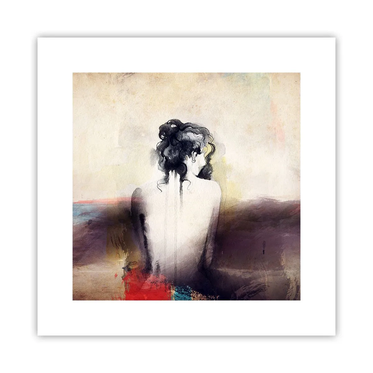 Póster - Líneas suaves, formas ovaladas - 30x30 cm