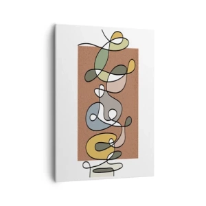 Cuadro sobre lienzo - Impresión de Imagen - Abstracción colorida con manchas y líneas. - 50x70cm - Una abstracción por la que vale la pena sonreír - Decoración de pared moderna para salón y dormitorio ARTTOR