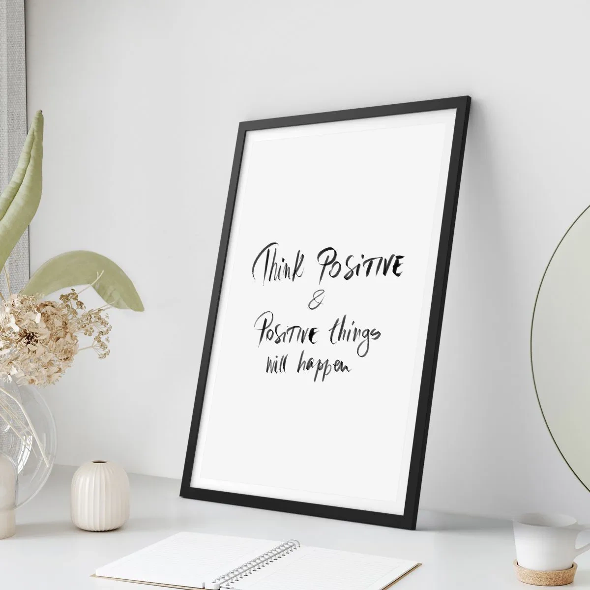 Póster en marco negro - Inscripción motivacional en estilo blanco y negro. - 50x70cm - ¿Cómo vivir? - Decoración de pared moderna para salón y dormitorio ARTTOR