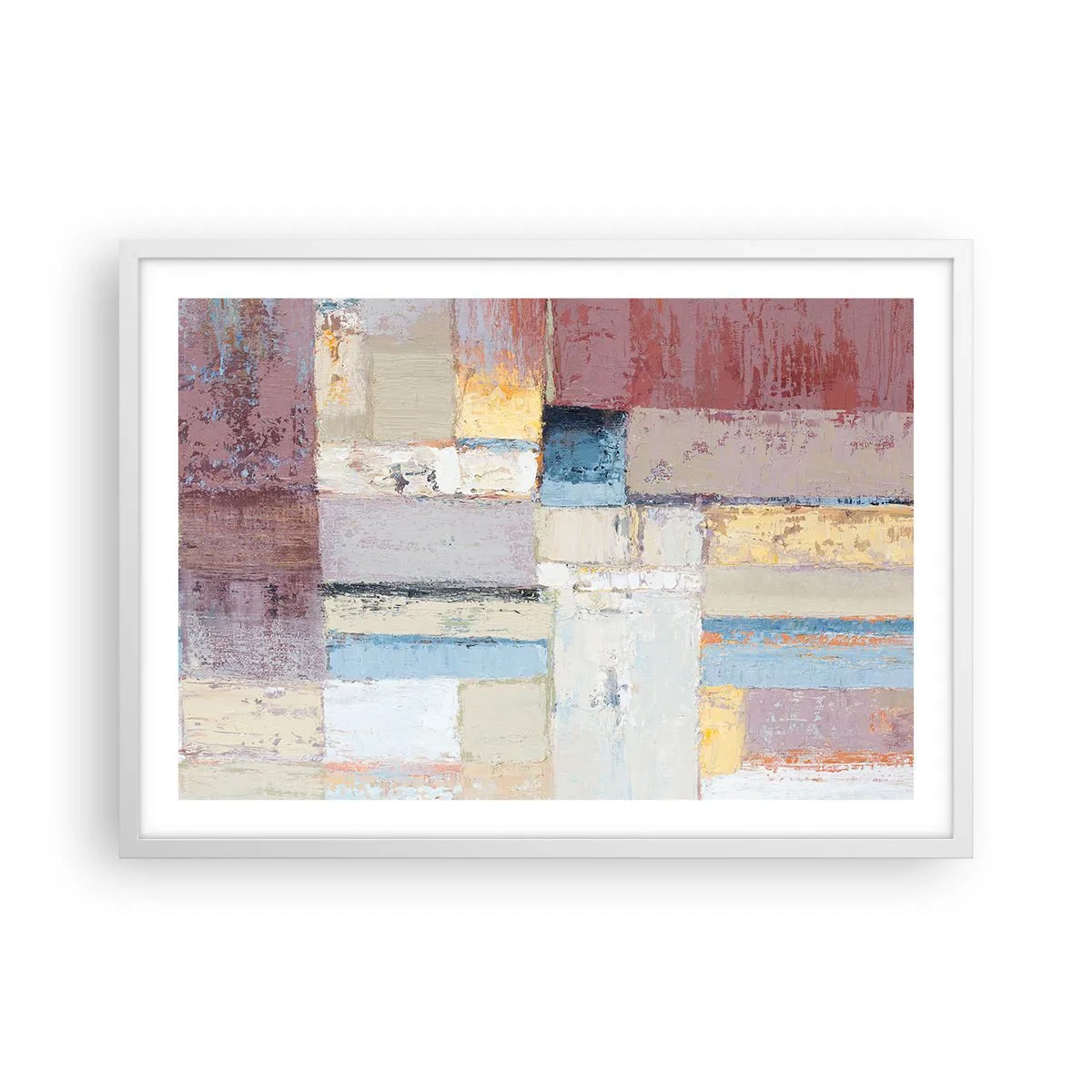 Póster en marco blanco - La tranquilidad de la geometría - 70x50 cm