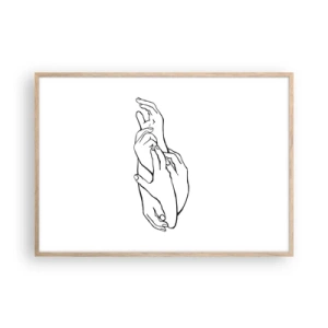 Póster en marco roble claro - El tacto - 100x70 cm