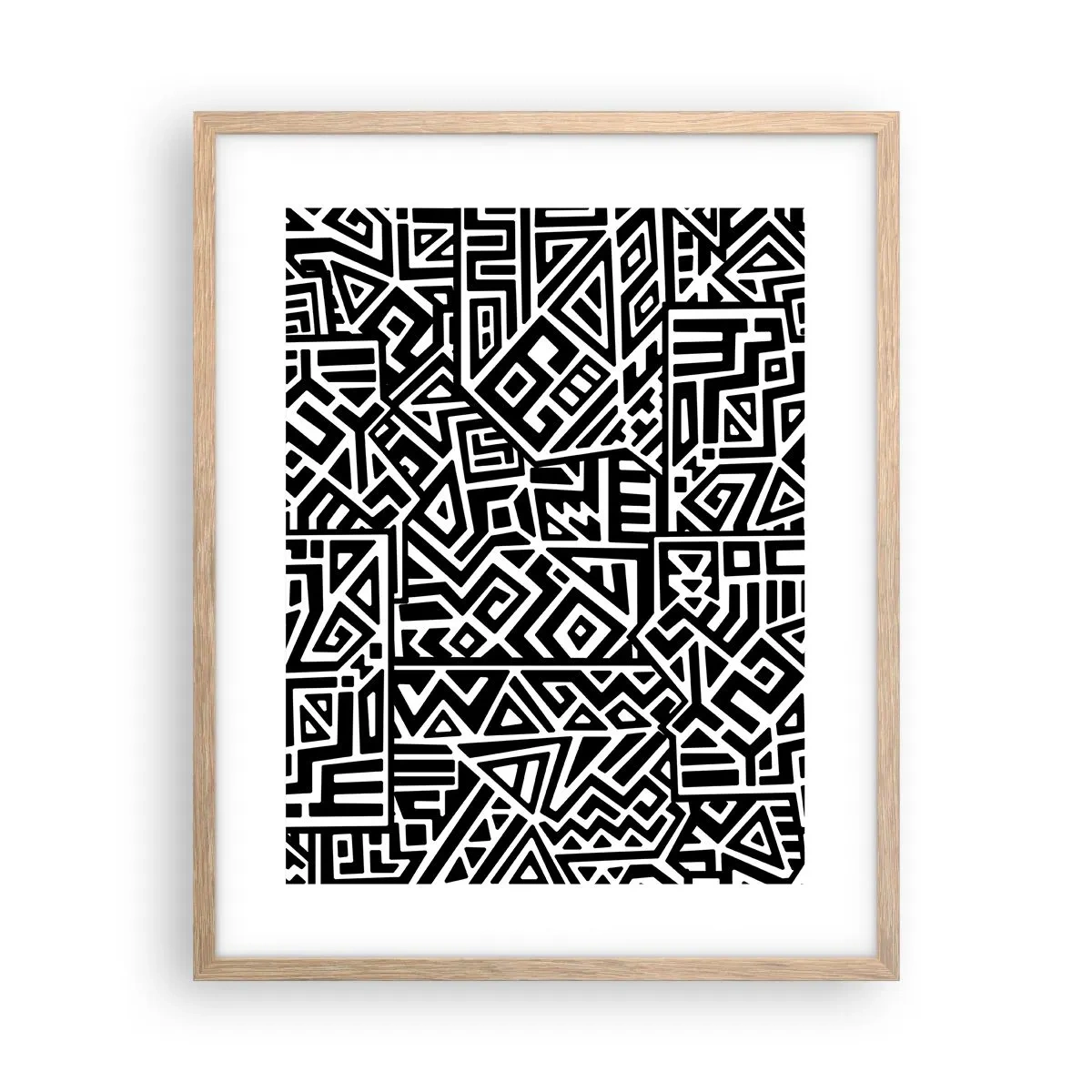 Póster en marco roble claro - Composición precolombina - 40x50 cm