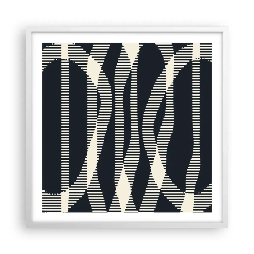 Póster en marco blanco - Un intento de romper la oscuridad - 60x60 cm