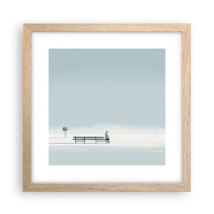 Póster en marco roble claro - Sí, estoy esperando - 30x30 cm