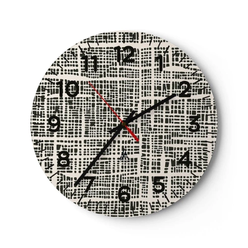 Reloj de pared - Reloj de vidrio - Composición del tejido - 30x30 cm