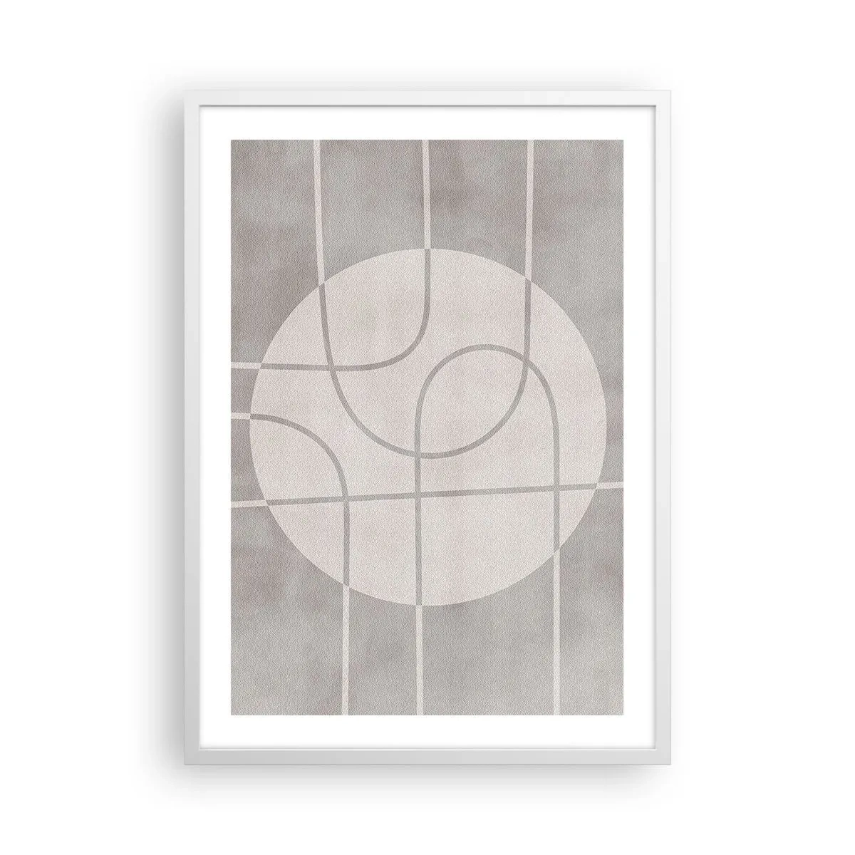 Póster en marco blanco - Circular y rectilíneo - 50x70 cm