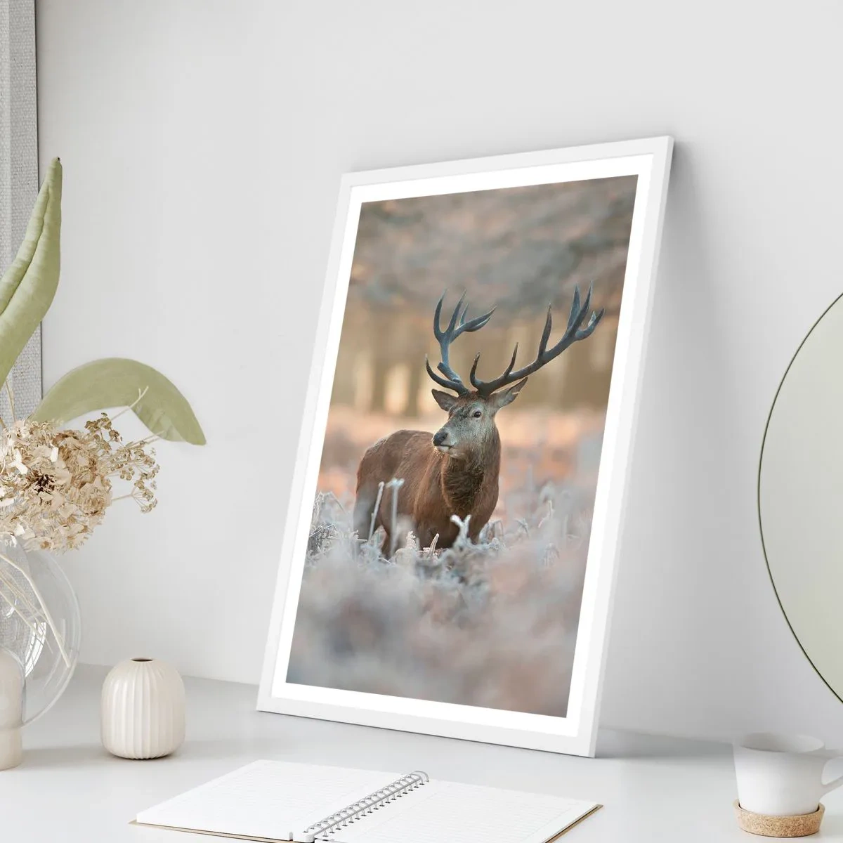 Póster en marco blanco - Una mañana fresca - 30x40 cm