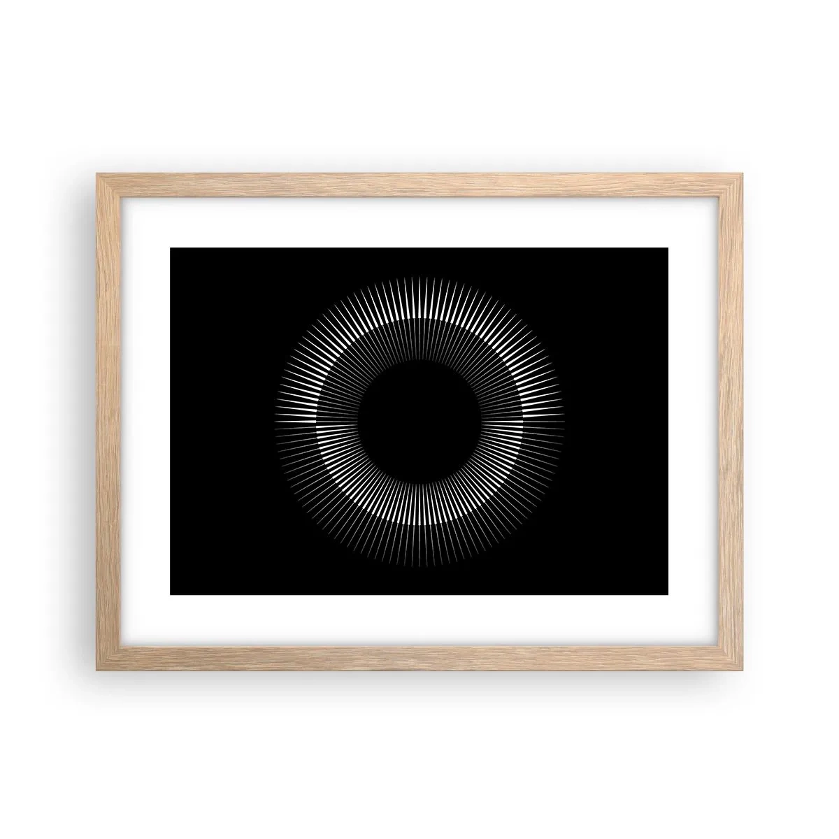 Póster en marco roble claro - Sol negro - 40x30 cm