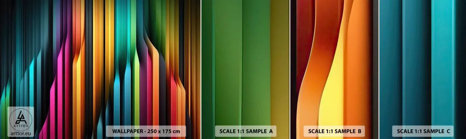 Muestra De Fotomural Standard Eco - Órgano luminoso - Vistoso, Líneas, Abstracción - 100x30 cm