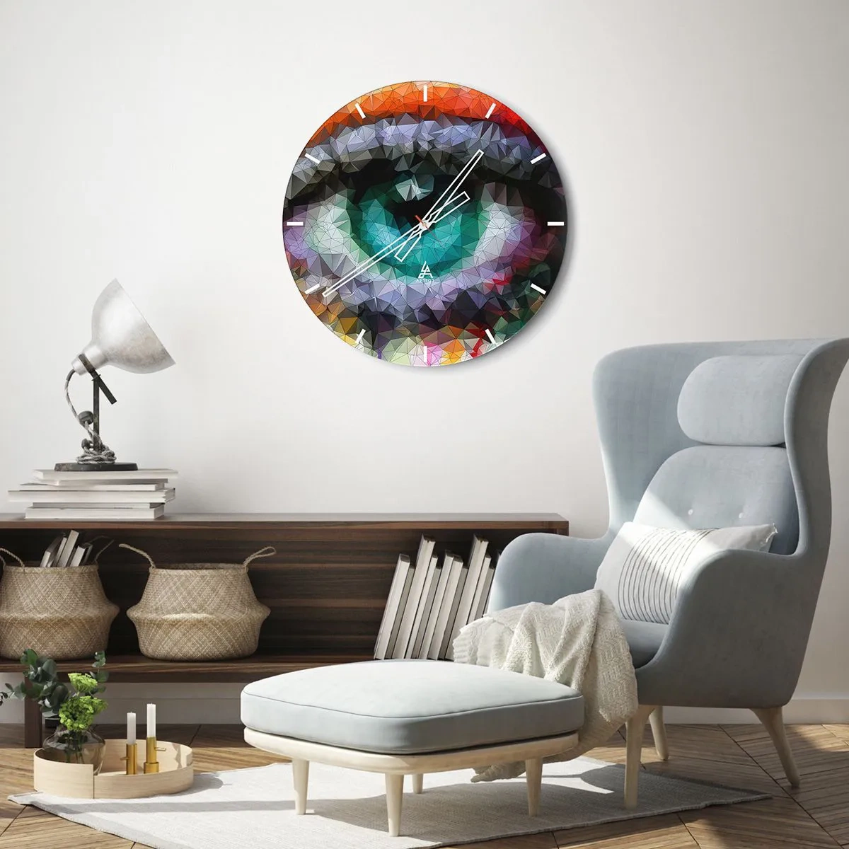 Reloj de pared - Reloj de vidrio - El brillo cristalino de los ojos - 40x40 cm