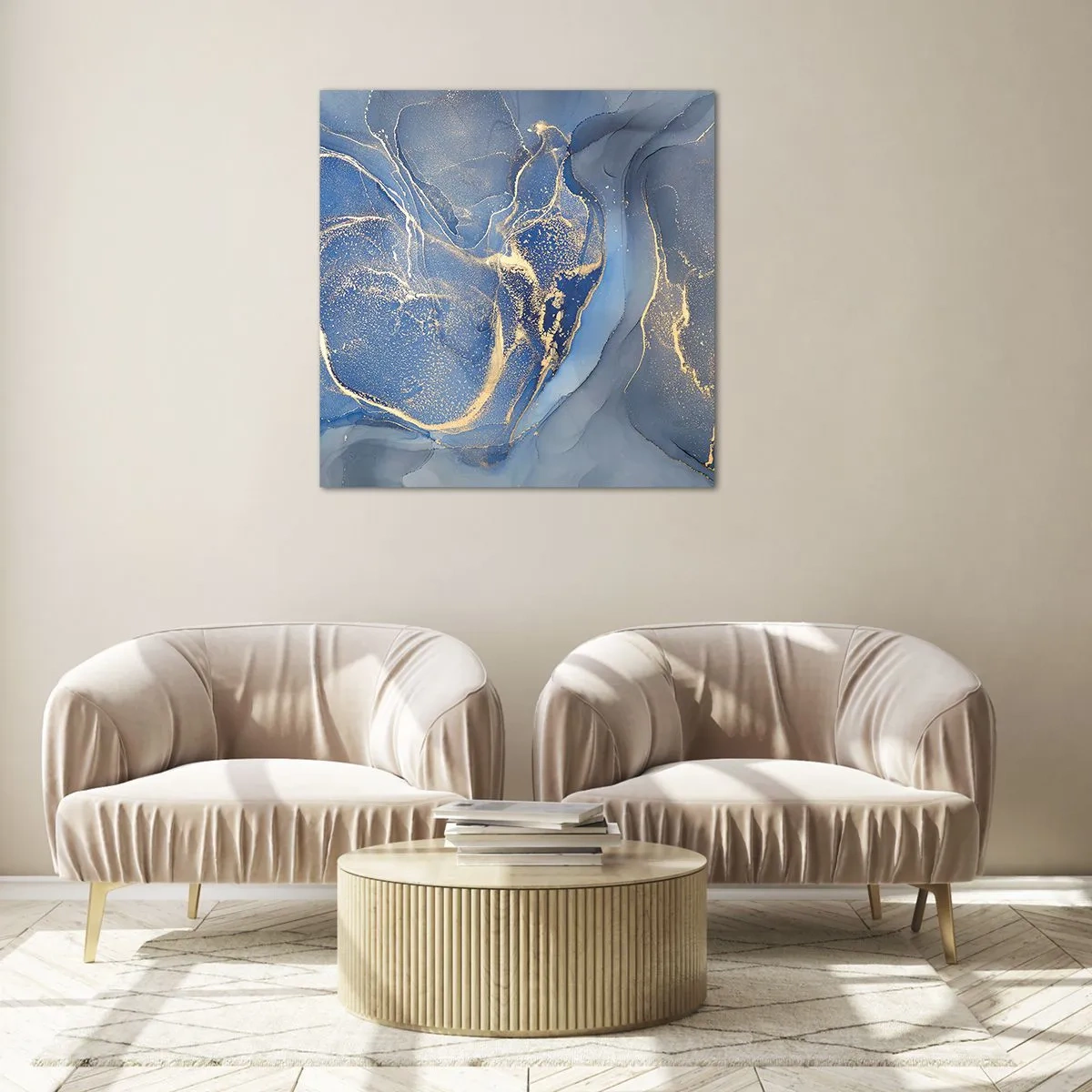 Cuadro sobre vidrio - Impresiones sobre Vidrio - Polvo de oro - 30x30 cm