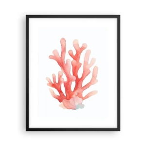 Póster en marco negro - La hermosura del color coral - 40x50 cm