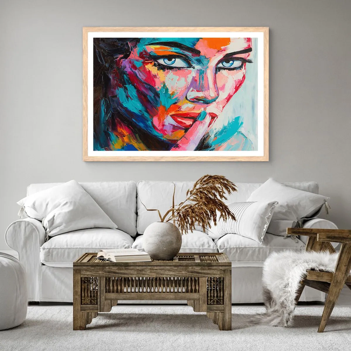 Póster en marco roble claro - Nuestro primer secreto - 70x50 cm