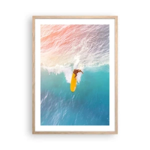 Póster en marco roble claro - Jinete del océano - 50x70 cm