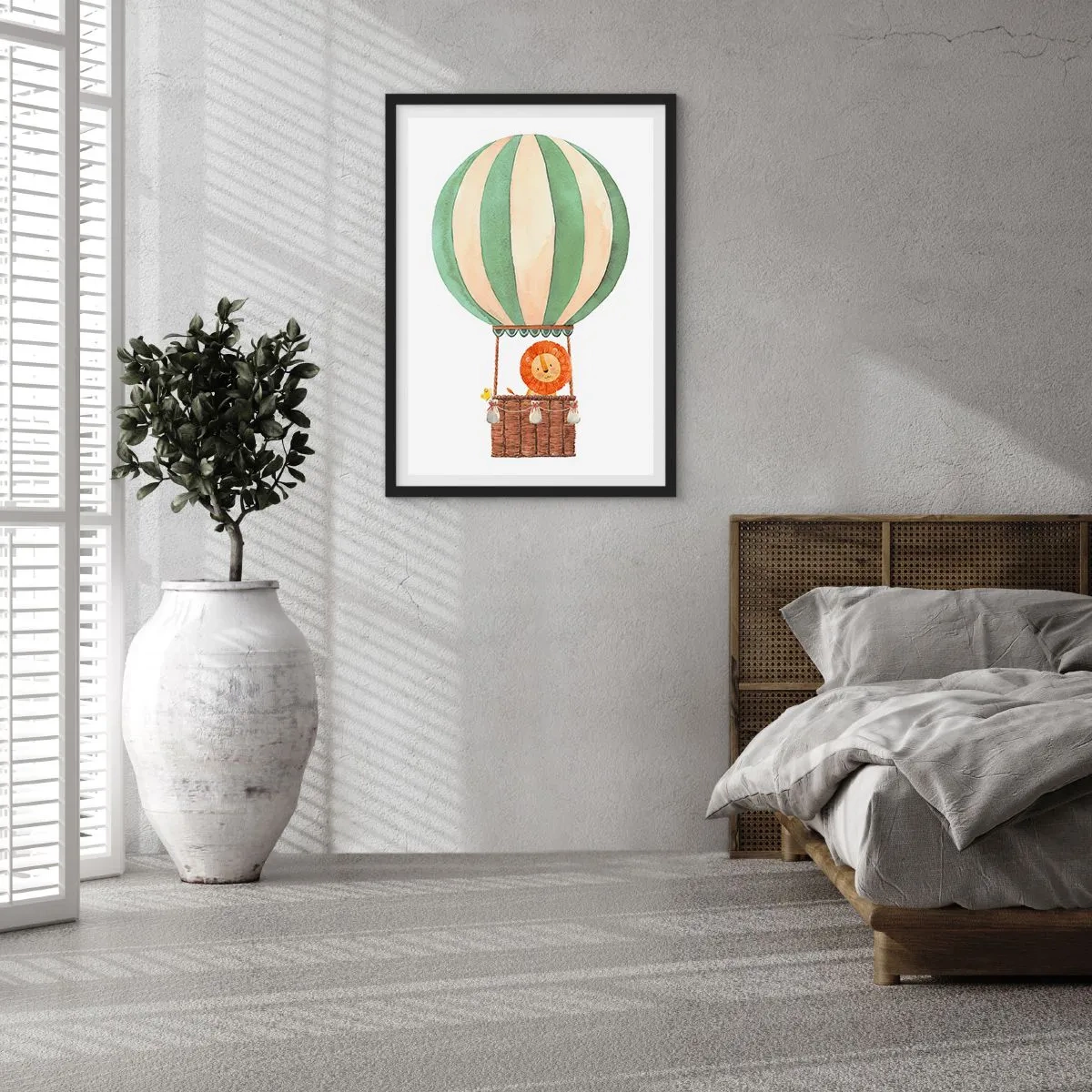 Póster en marco negro - Los viajes del león - 61x91 cm