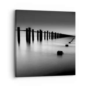 Cuadro sobre lienzo - Impresión de Imagen - Valles grises en la niebla - 30x30 cm