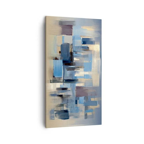 Cuadro sobre lienzo - Impresión de Imagen - Construcción azul - 45x80 cm