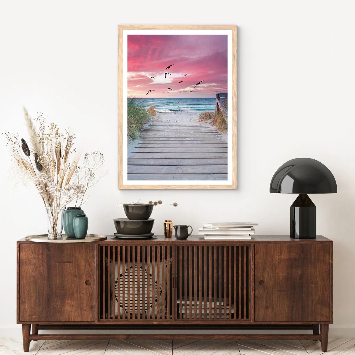 Póster en marco roble claro - Impresión del Báltico - 70x100 cm