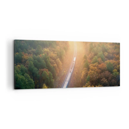 Cuadro sobre lienzo - Impresión de Imagen - Un viaje otoñal - 100x40 cm