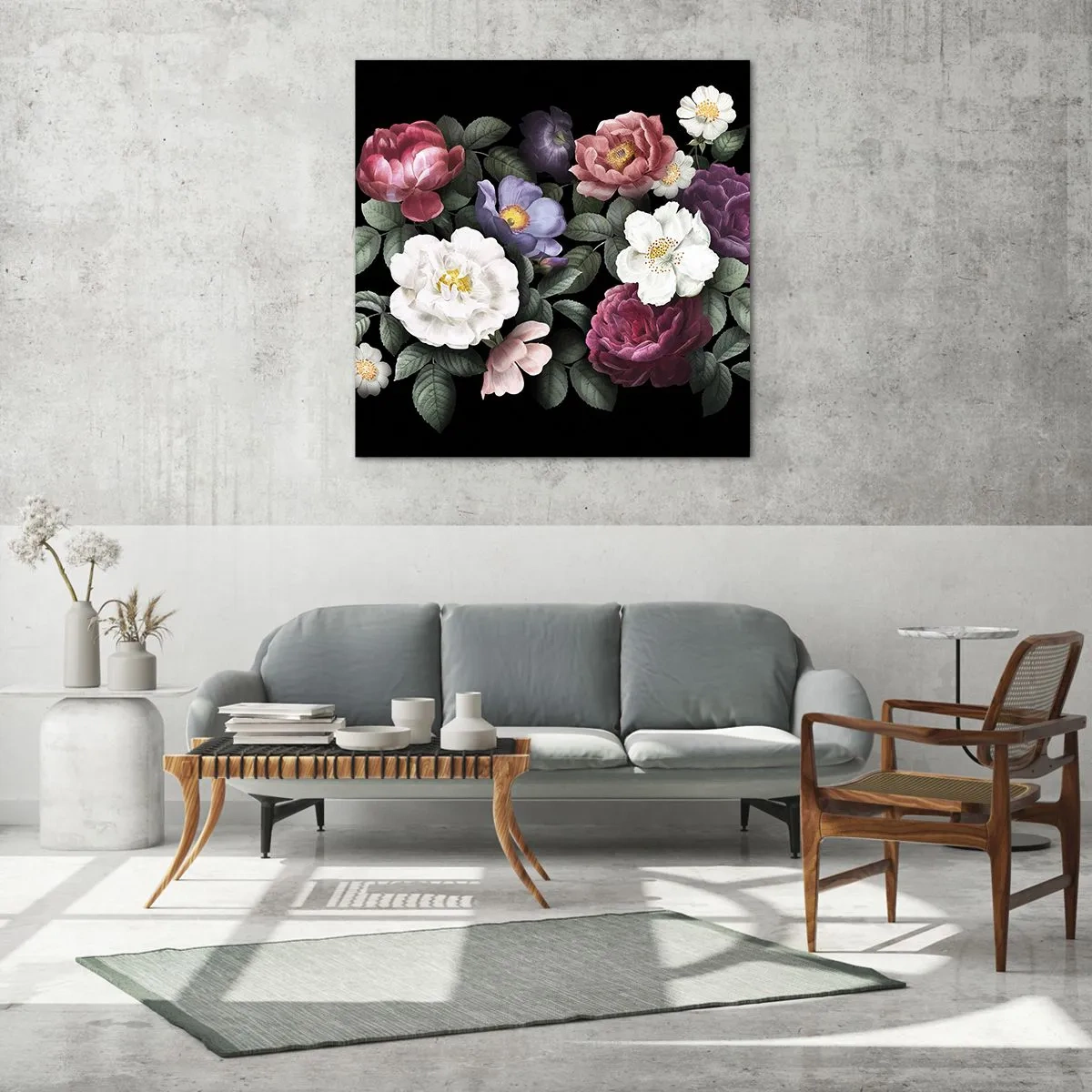 Cuadro sobre vidrio - Impresiones sobre Vidrio - De un jardín inglés - 50x50 cm