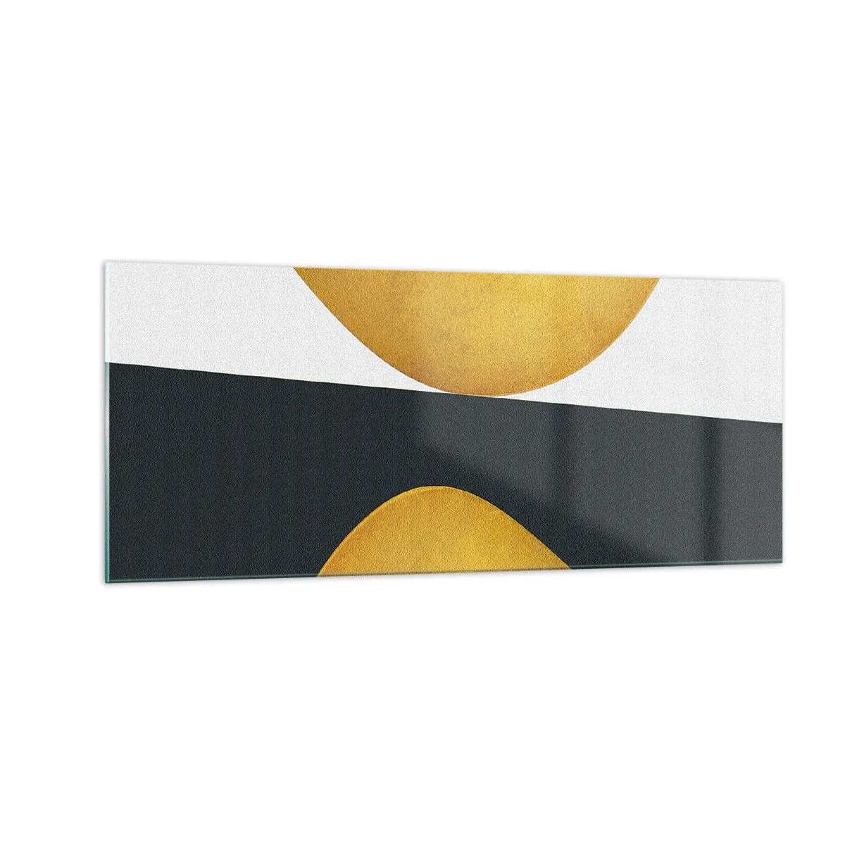 Cuadro sobre vidrio - Impresiones sobre Vidrio - Blanco, negro, dorado - 100x40 cm