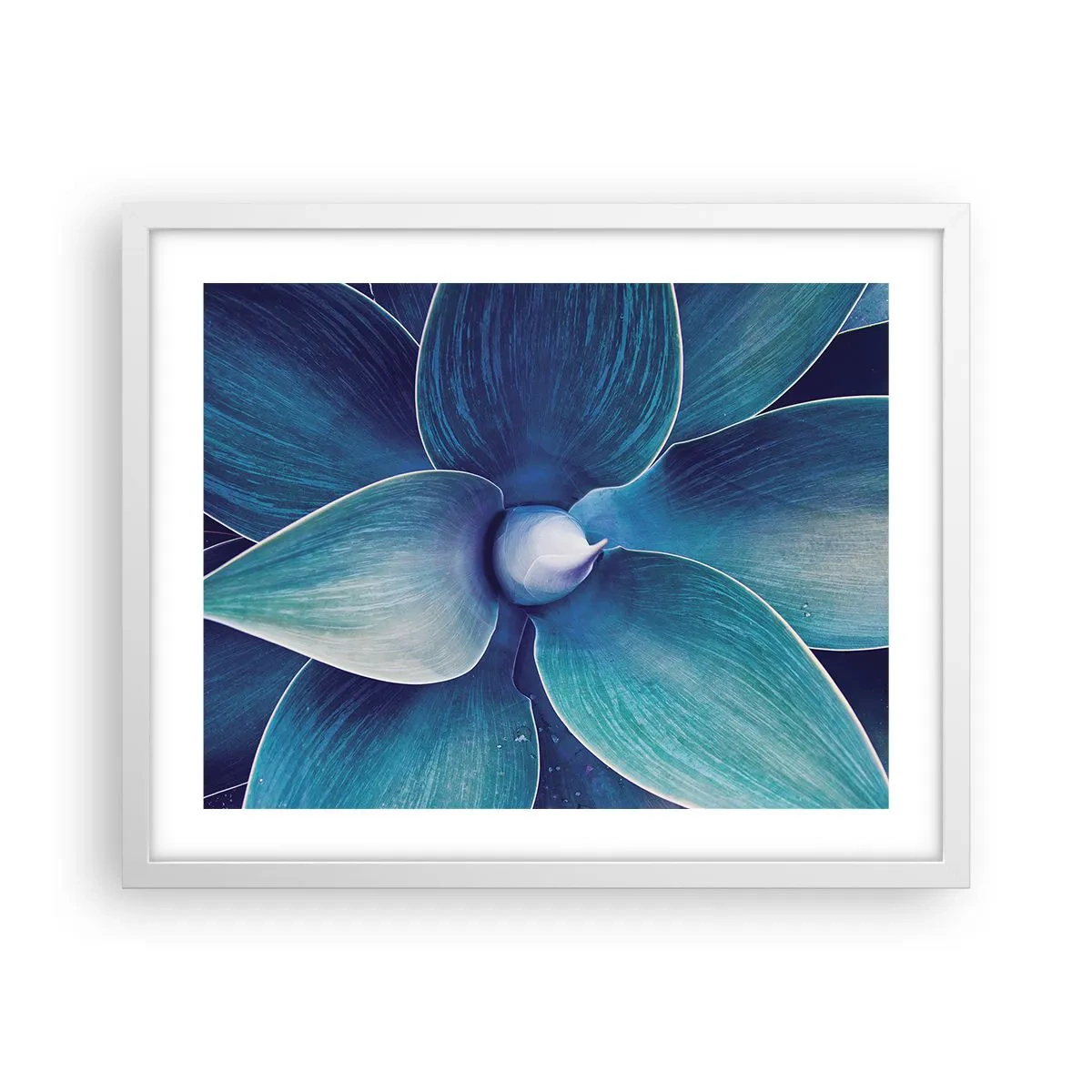 Póster en marco blanco - Azul del cielo - 50x40 cm