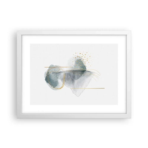 Póster en marco blanco - Sobre la relación entre el gris y el oro - 40x30 cm